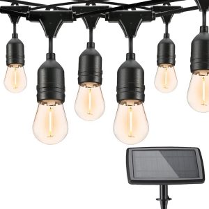 Guirnalda Solar 5Mts 10 Ampolletas Vintage y Panel Solar