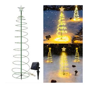 Luz Solar para Árbol de Navidad en Espiral con Estrella