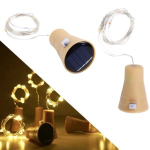 Pack de 10 Corchos Solares con Luz LED para Botellas